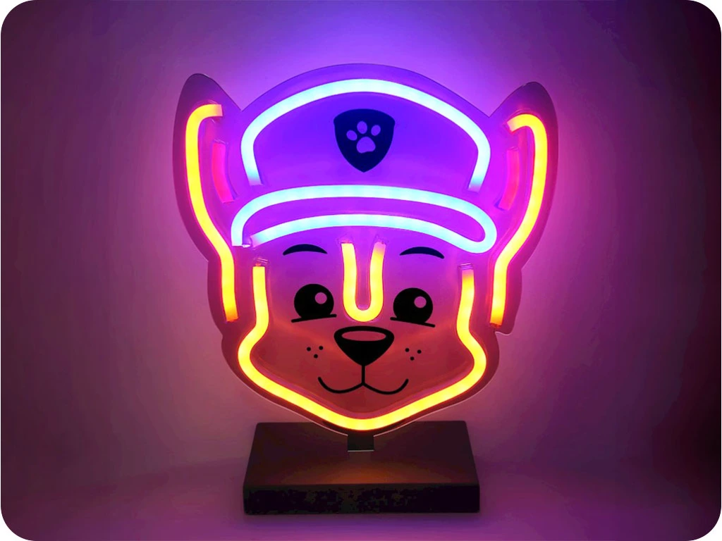 PAW PATROL Led neona lampa uz statīva bērniem, Ķepu patruļa-Chase