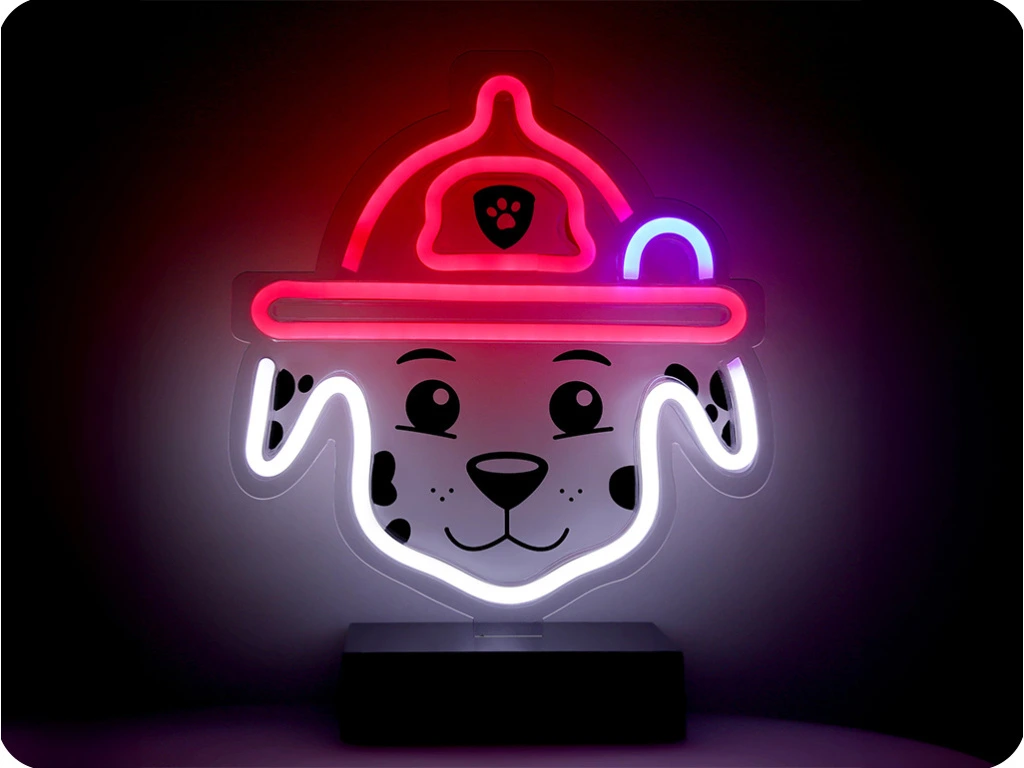 PAW PATROL Led neona lampa uz statīva bērniem, Ķepu patruļa-Marshall
