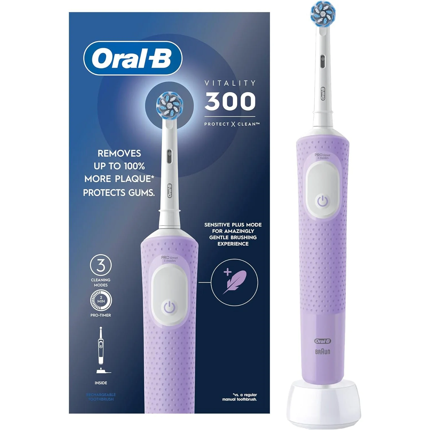 BRAUN Vitality PRO elektriskāszobu birste, Violeta