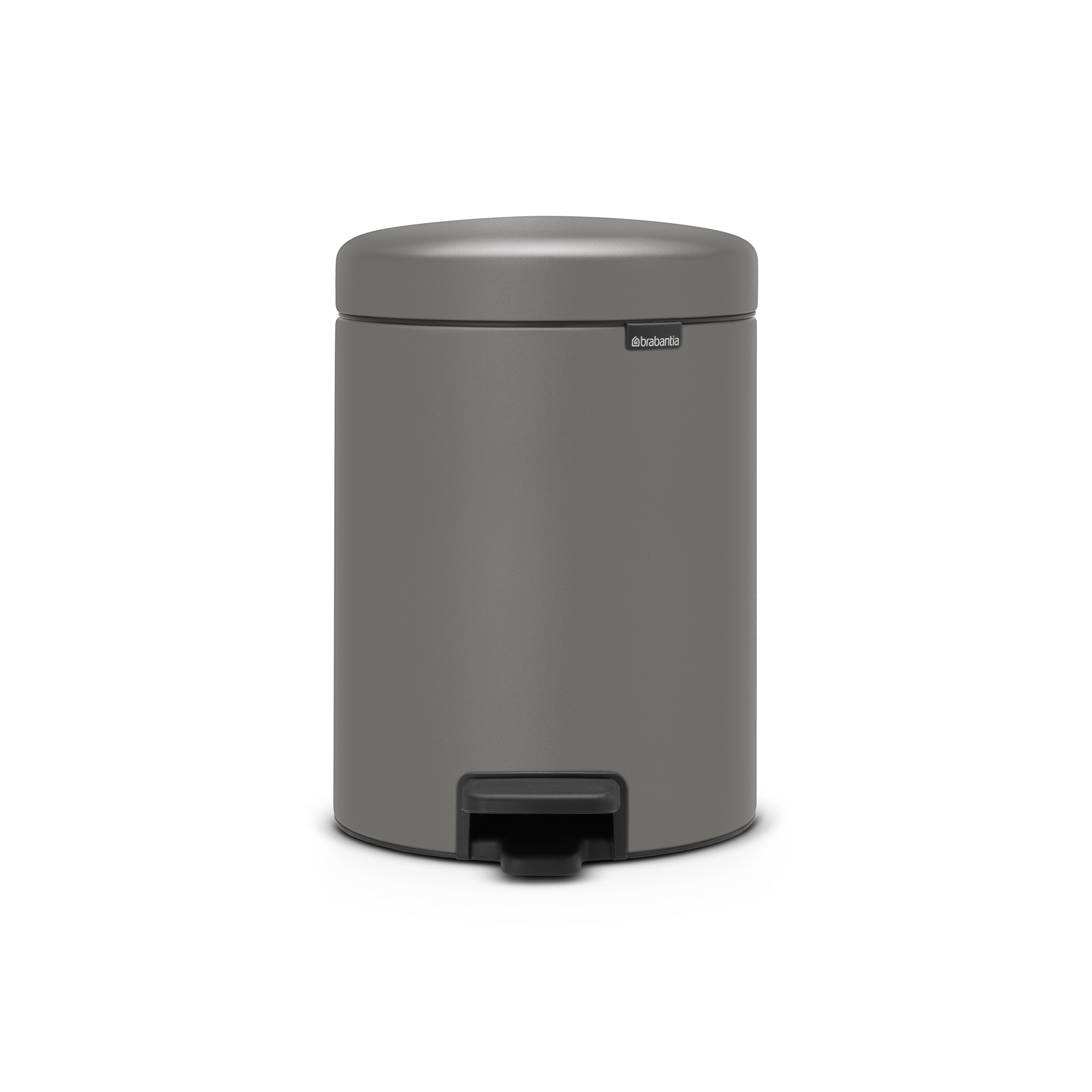 BRABANTIA atkritumu tvertne ar pedāli NewIcon, 5L, Mineral Concrete Grey