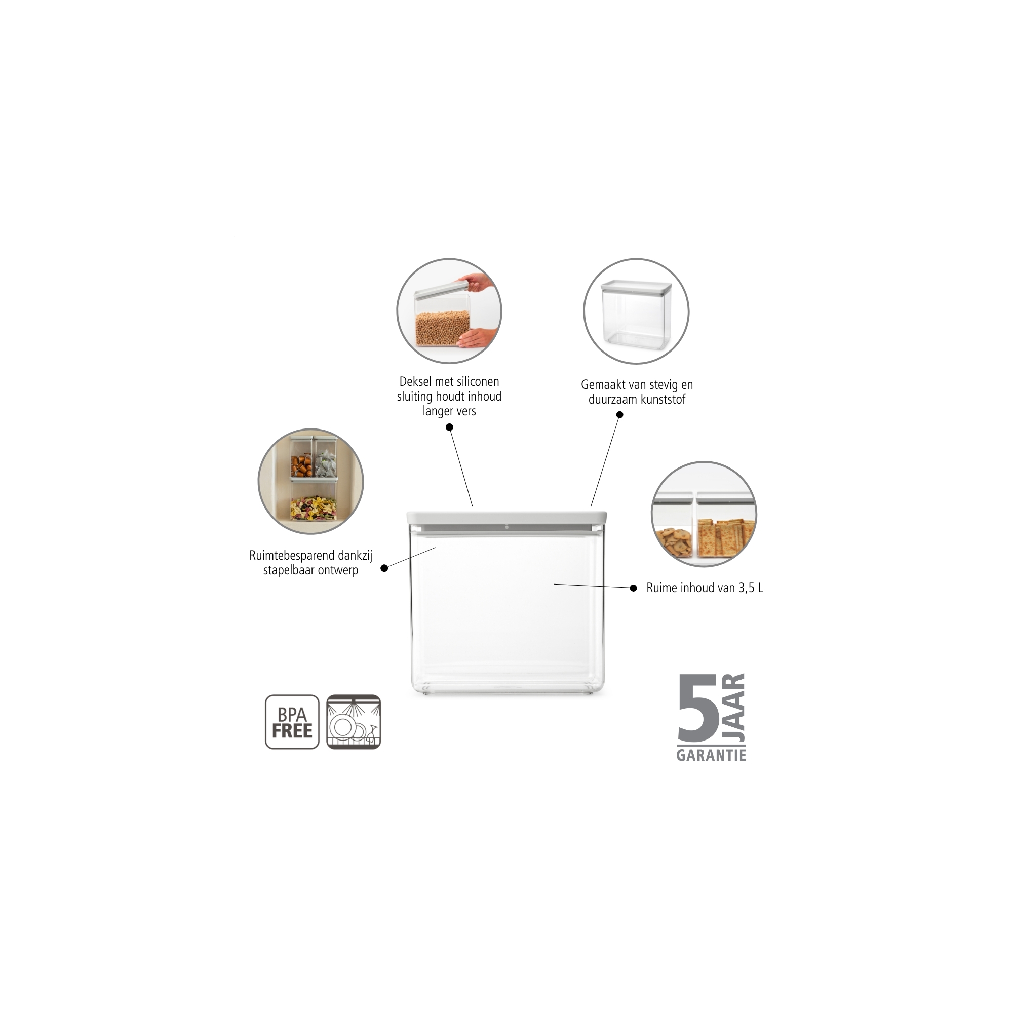 BRABANTIA uzglabāšanas kārba Tasty+, 3.5 L - Image 6