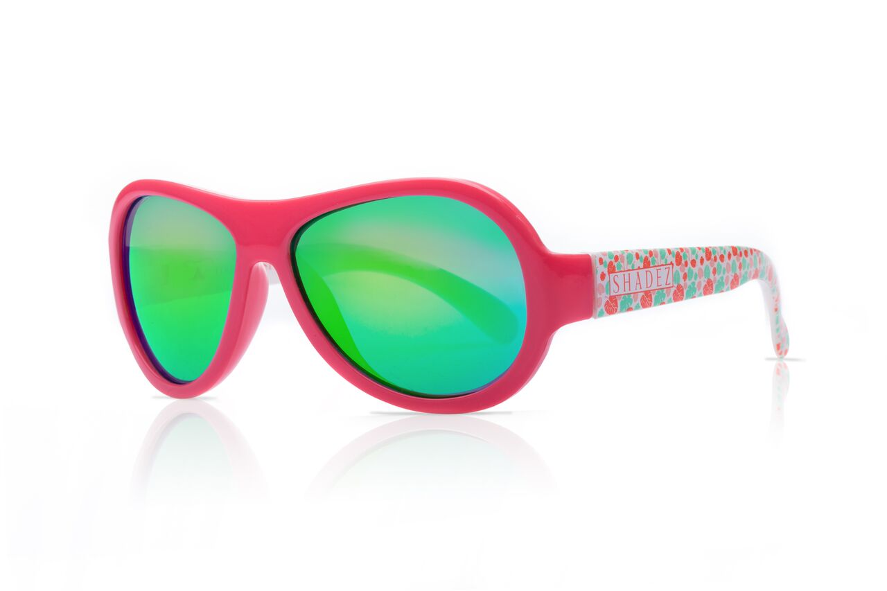 SHADEZ Designer Leaf Print Pink Junior bērnu saulesbrilles