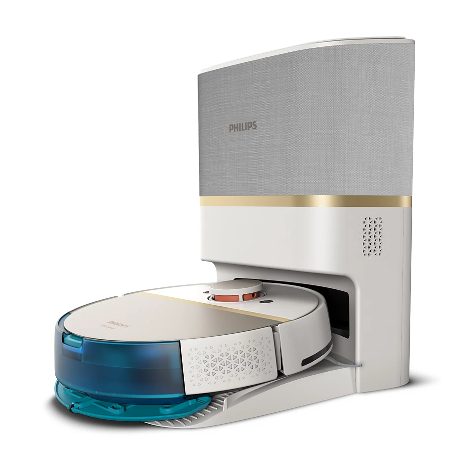PHILIPS HomeRun 7000. sērijas putekļsūcējs robots ar mazgāšanas funkciju, balts