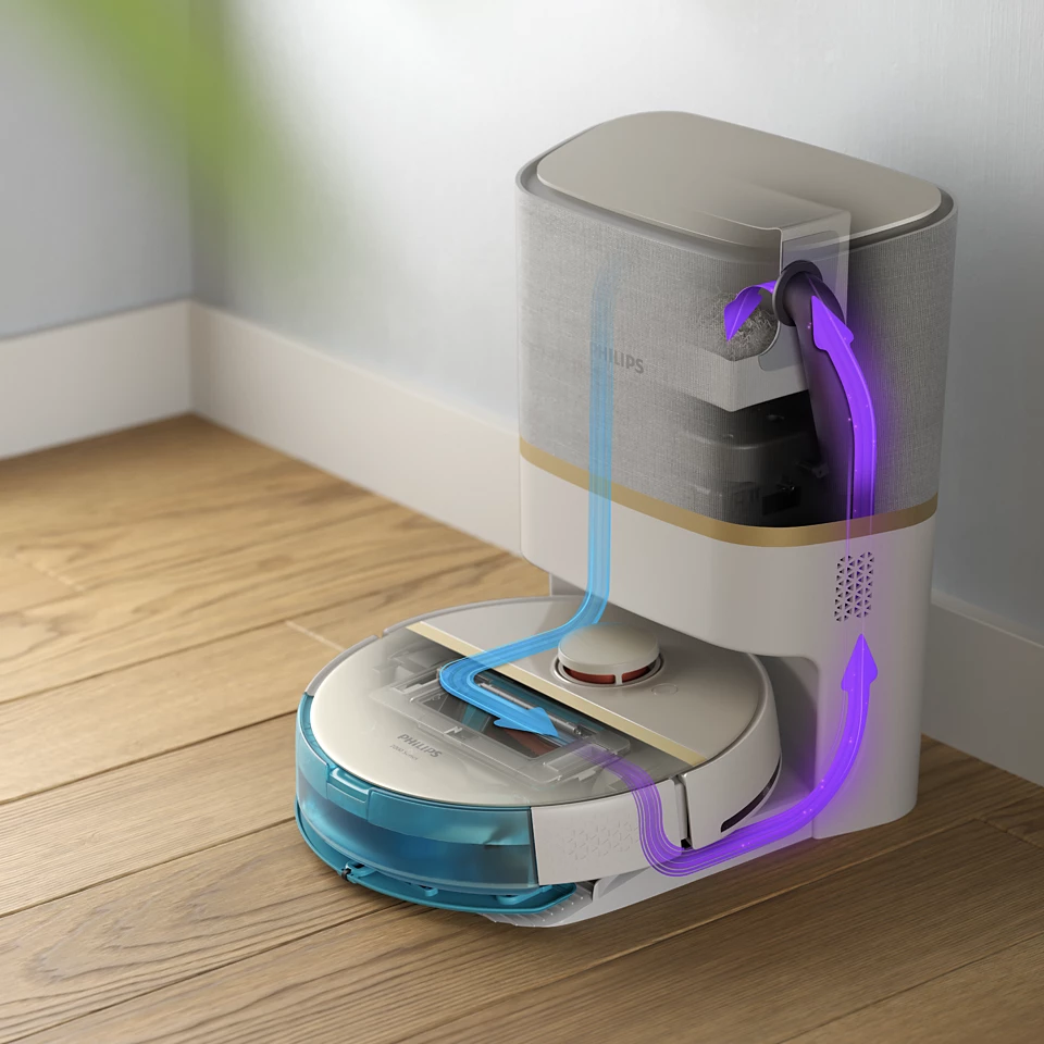 PHILIPS HomeRun 7000. sērijas putekļsūcējs robots ar mazgāšanas funkciju, balts - Image 5