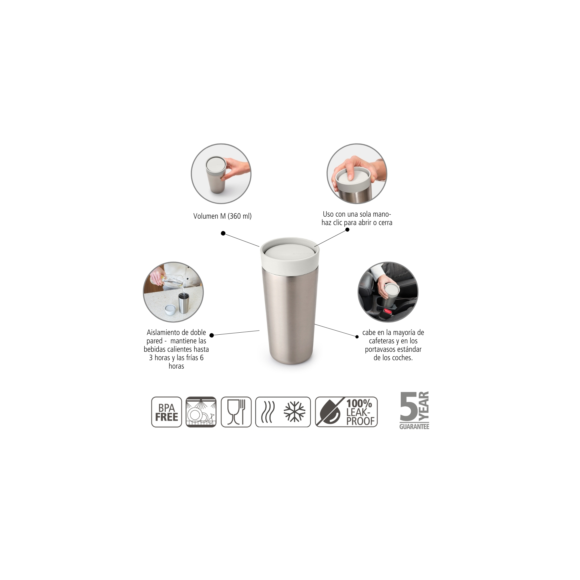 BRABANTIA Make &Take termokrūze, 0.36 L - Image 9